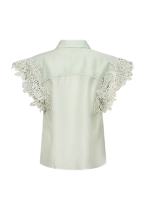 Molly 3D lace skjorte top Green Tint Copenhagen Muse 